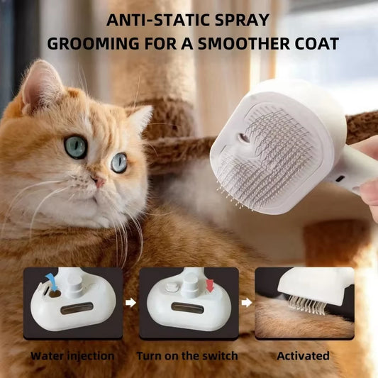Absolute 3 in 1 Electric Spray Dog & Cat Hair Brushes for Massage/Pet Grooming/Hair Removal
